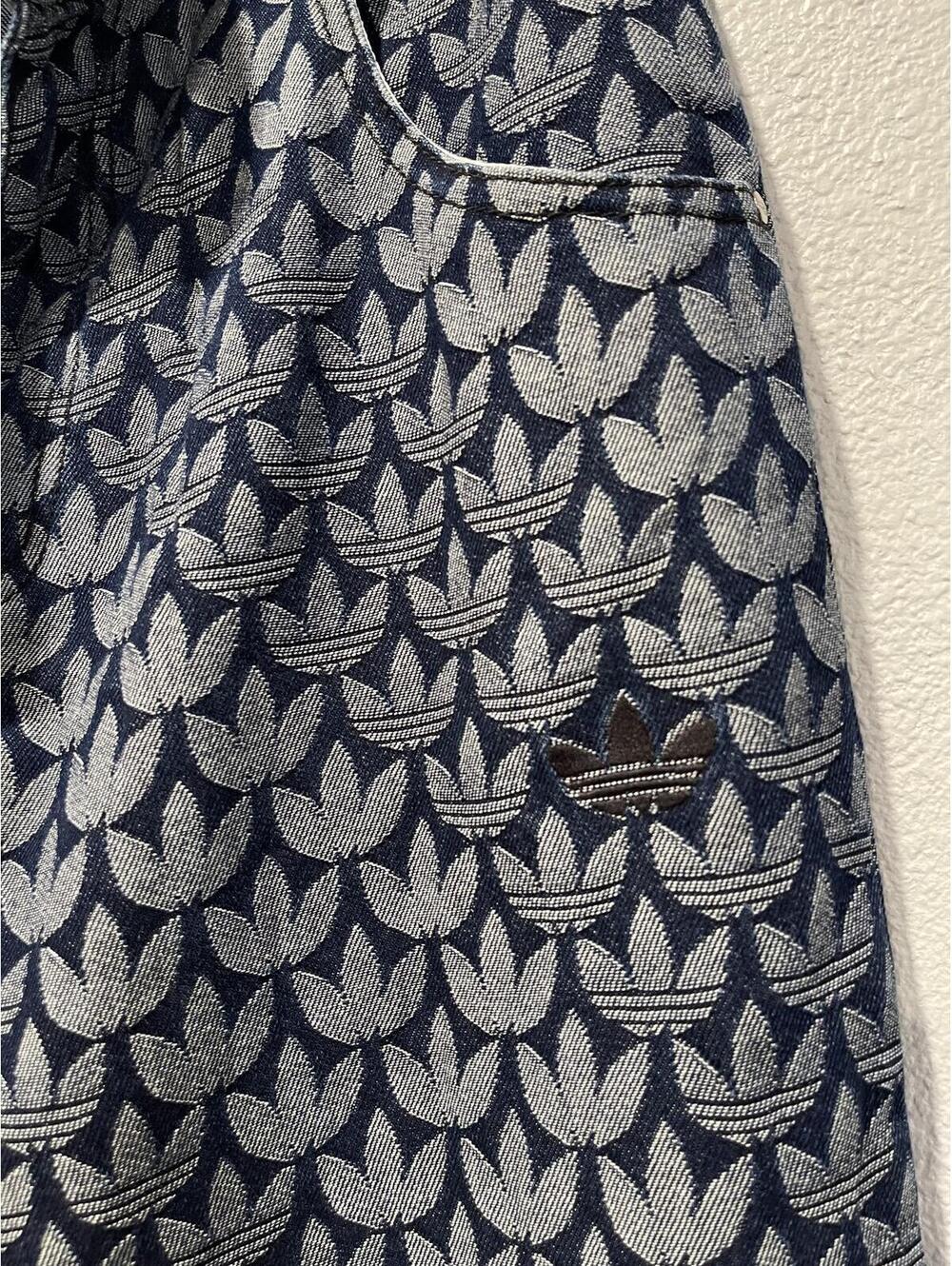 Adidas Denim Loose Monogram Pants - Picture 2 of 5
